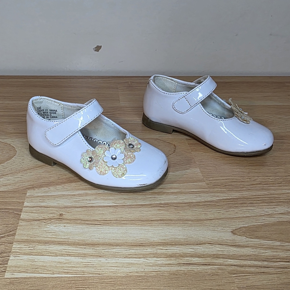 Rachel Shoes Lil Vanna Toddler Dress Shoes – Baby Girls size 5 White